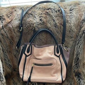 orYANY Italian Leather Satchel- Medium - Ruby/Almond Multi- EXCELLENT CONDITION